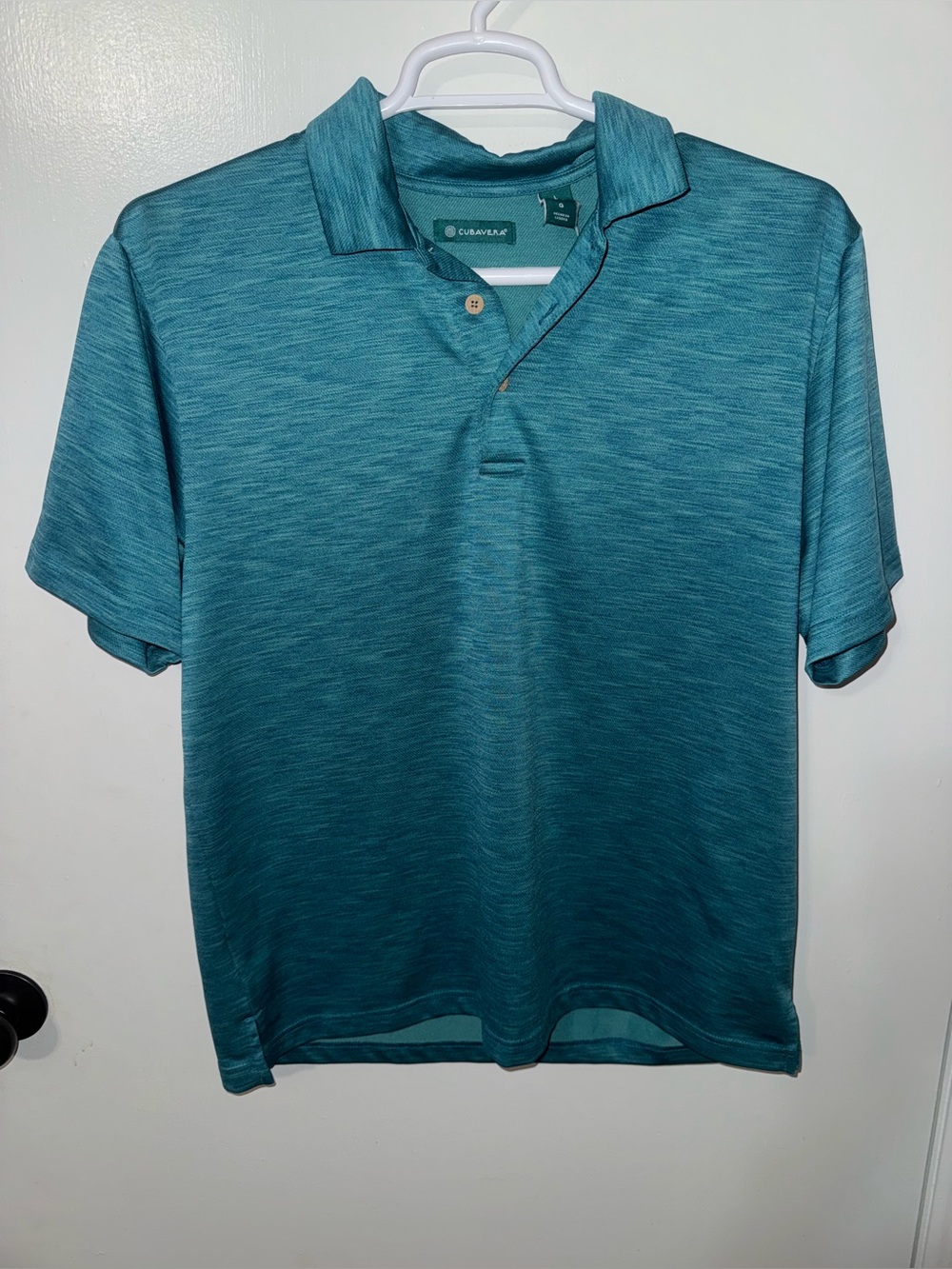 Cubavera Teal Heather Polo Shirt - Men's Short Sleeve